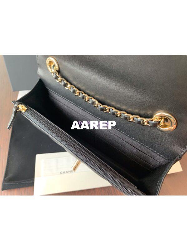 Replica Chanel Trendy CC Wallet On Chain WOC in Large Quilting Lambskin A80982 Black 8