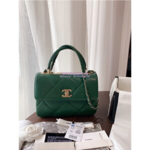 Replica Chanel New Trendy CC A92236 in Large Quilting Lambskin Green 2