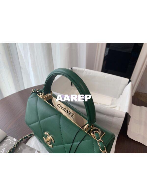 Replica Chanel New Trendy CC A92236 in Large Quilting Lambskin Green 8