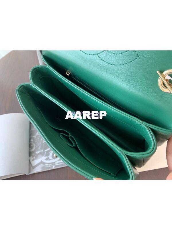 Replica Chanel New Trendy CC A92236 in Large Quilting Lambskin Green 11
