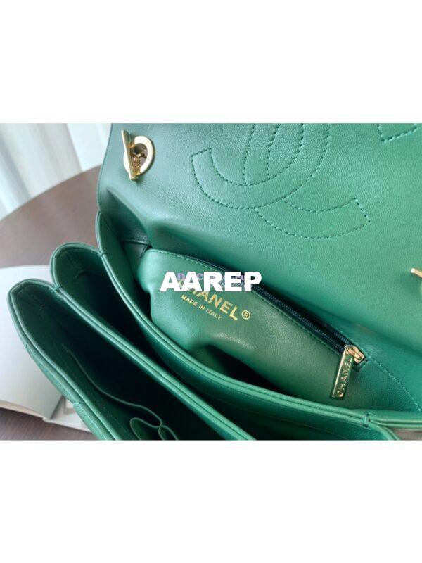 Replica Chanel New Trendy CC A92236 in Large Quilting Lambskin Green 12