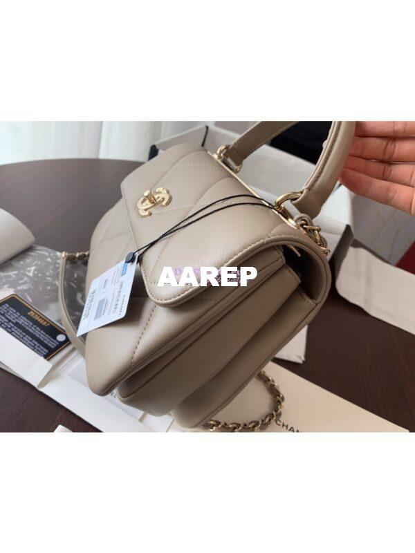 Replica Chanel New Trendy CC A92236 in Large Quilting Lambskin Grey 8