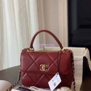 Replica Chanel New Trendy CC A92236 in Large Quilting Lambskin Red 2