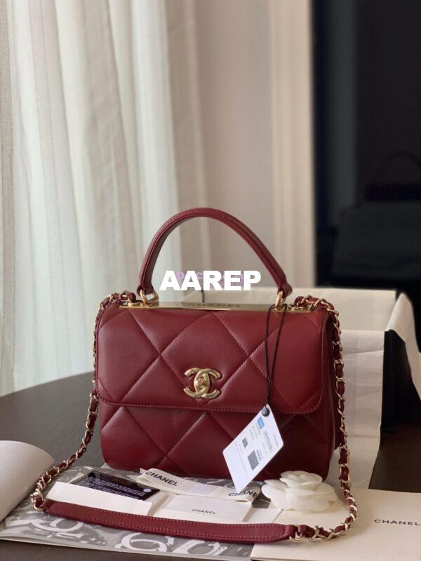 Replica Chanel New Trendy CC A92236 in Large Quilting Lambskin Red 4