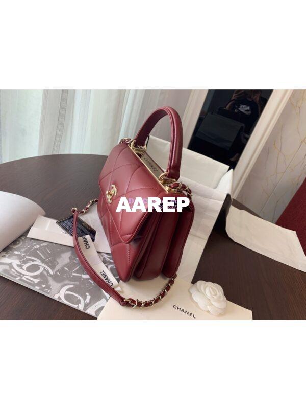 Replica Chanel New Trendy CC A92236 in Large Quilting Lambskin Red 5