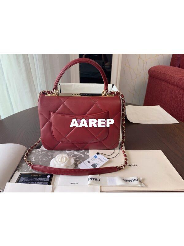 Replica Chanel New Trendy CC A92236 in Large Quilting Lambskin Red 8
