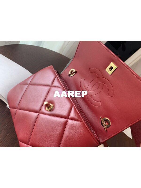 Replica Chanel New Trendy CC A92236 in Large Quilting Lambskin Red 10