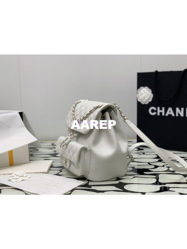 Replica Chanel 24P Large Duma Backpack in Calfskin AS3618 White 5