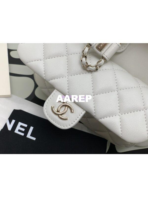 Replica Chanel 24P Large Duma Backpack in Calfskin AS3618 White 6