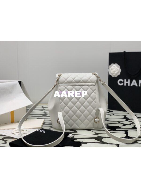 Replica Chanel 24P Large Duma Backpack in Calfskin AS3618 White 7