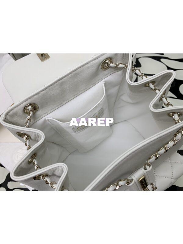 Replica Chanel 24P Large Duma Backpack in Calfskin AS3618 White 9