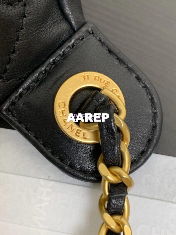 Replica Chanel 24SS Waist Bag in Shiny Lambskin and Enamel AP4113 Black 8