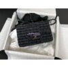 Replica Chanel 24SS CF A01112 Classic Flap Bag Qulited Printed Denim & Ruthenium-Finish Metal Black & Gray 2