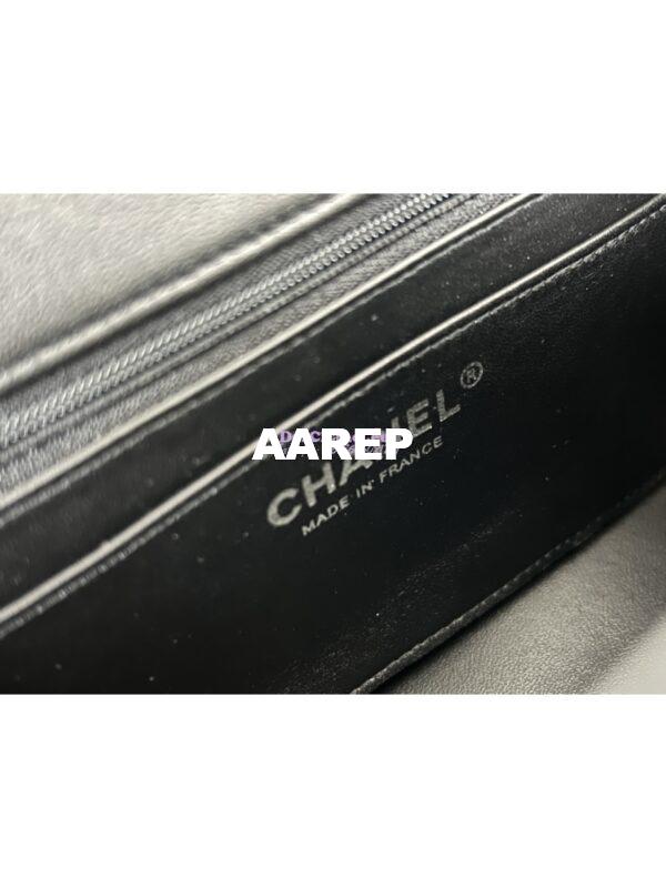 Replica Chanel 24SS CF A69900 Small Classic Flap Bag Qulited Printed Denim & Ruthenium-Finish Metal Black & Gray 9
