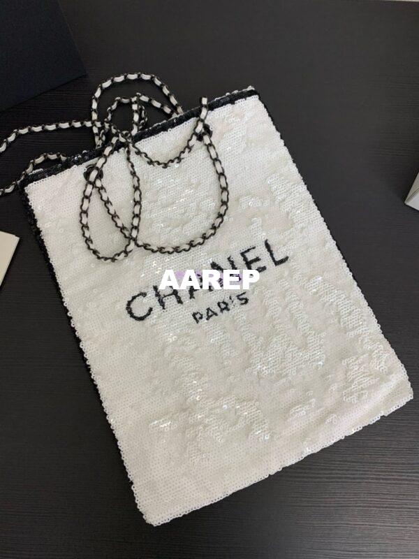 Replica Chanel 24SS Shopping Bag Sequins & Black Metal AS4856 2