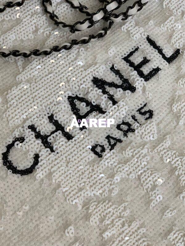 Replica Chanel 24SS Shopping Bag Sequins & Black Metal AS4856 3