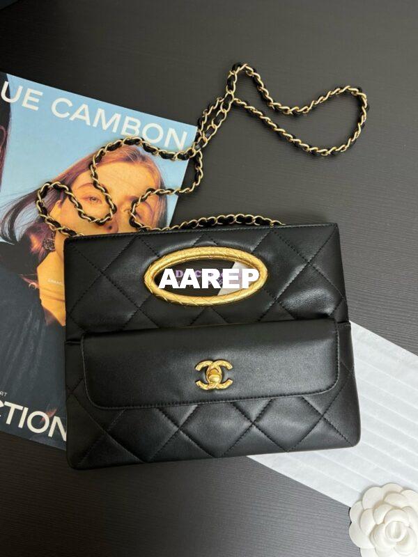 Replica Chanel 24B Limited Edition Lambskin Clutch AS5038 Black