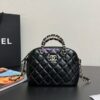 Replica Chanel 24A Mini Wallet On Chain Patent Calfskin AP4014 Black 2