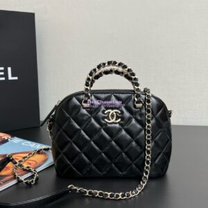 Replica Chanel Small Tote Clutch with Chain Bag  in Lambskin AS5130 Black 2