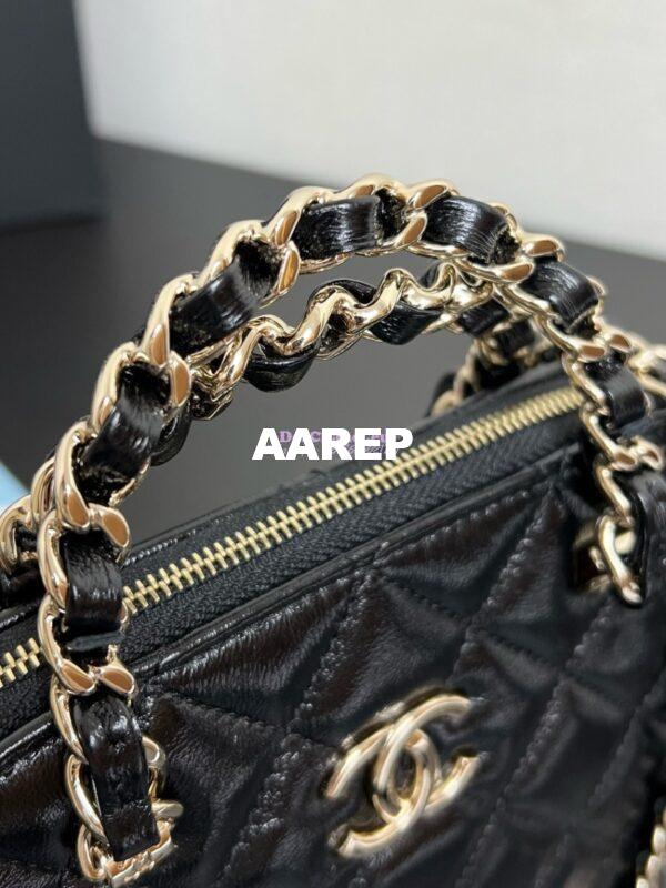 Replica Chanel Small Tote Clutch with Chain Bag  in Lambskin AS5130 Black 5