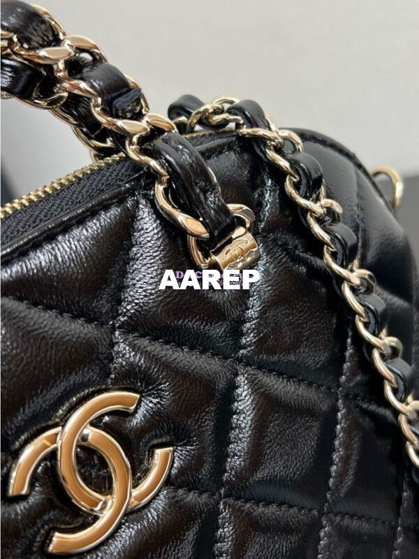 Replica Chanel Small Tote Clutch with Chain Bag  in Lambskin AS5130 Black 6