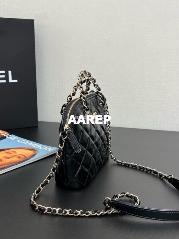 Replica Chanel Small Tote Clutch with Chain Bag  in Lambskin AS5130 Black 7