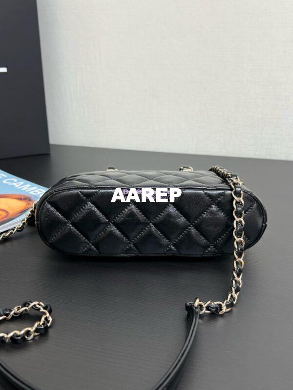 Replica Chanel Small Tote Clutch with Chain Bag  in Lambskin AS5130 Black 10