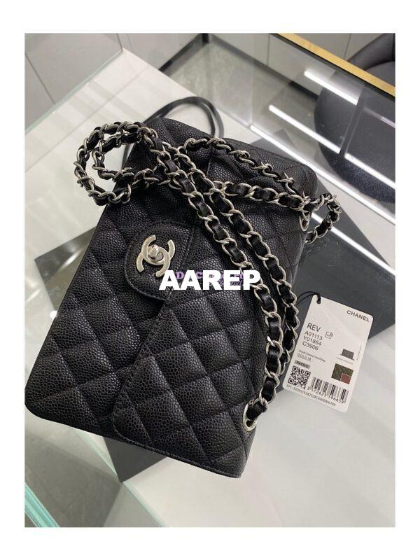 Replica Chanel Small Classic Double Flap Bag 23cm Caviar Black 2