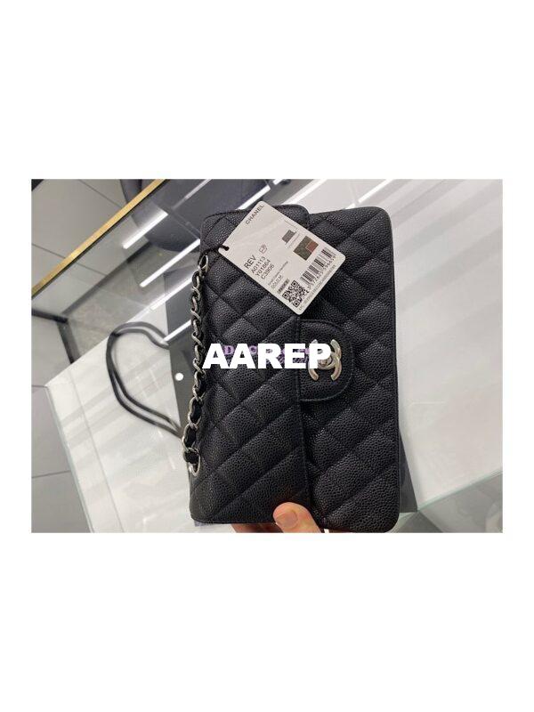 Replica Chanel Small Classic Double Flap Bag 23cm Caviar Black 3