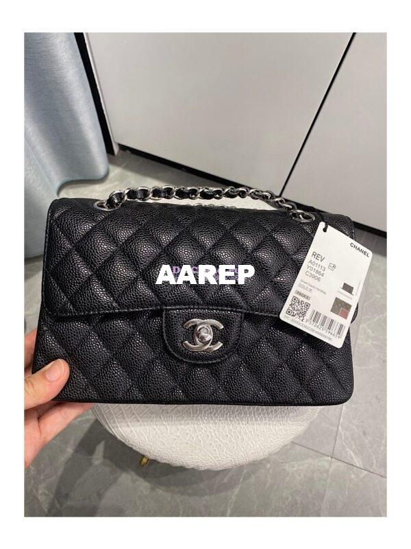 Replica Chanel Small Classic Double Flap Bag 23cm Caviar Black 4