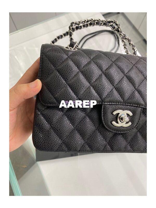 Replica Chanel Small Classic Double Flap Bag 23cm Caviar Black 5