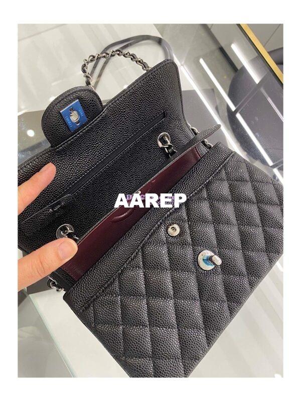 Replica Chanel Small Classic Double Flap Bag 23cm Caviar Black 7