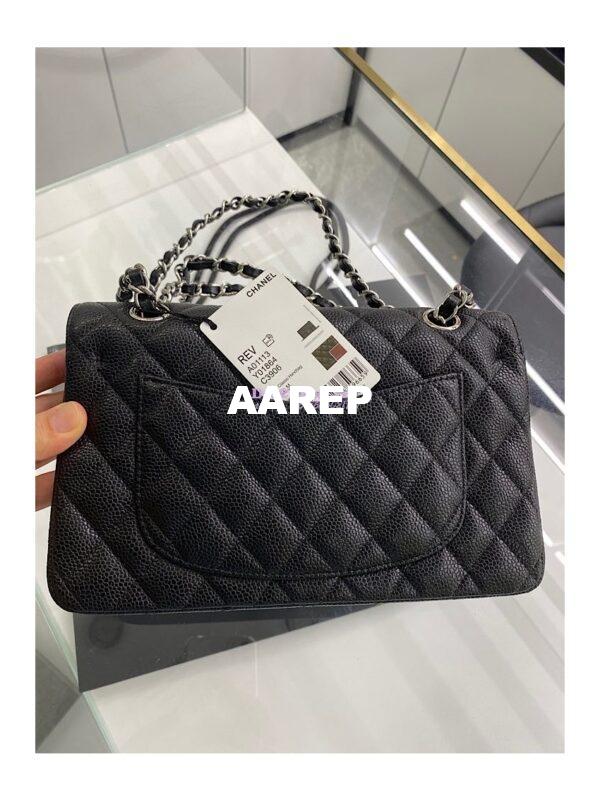 Replica Chanel Small Classic Double Flap Bag 23cm Caviar Black 8