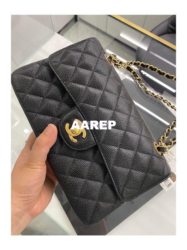 Replica Chanel Small Classic Double Flap Bag 23cm Caviar Black 13