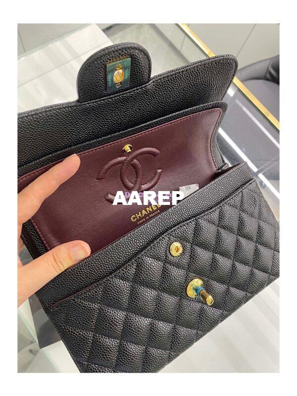 Replica Chanel Small Classic Double Flap Bag 23cm Caviar Black 16