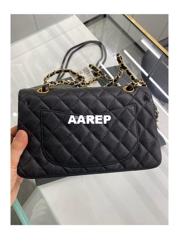 Replica Chanel Small Classic Double Flap Bag 23cm Caviar Black 18