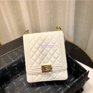 Replica Chanel 19s Cruise Boy North South Bag AS0130 Lambskin White