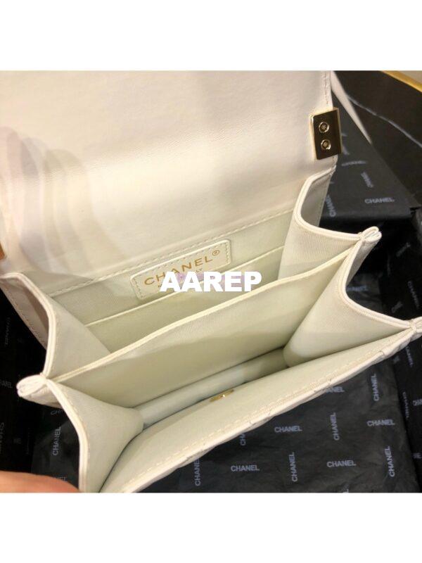 Replica Chanel 19s Cruise Boy North South Bag AS0130 Lambskin White 6