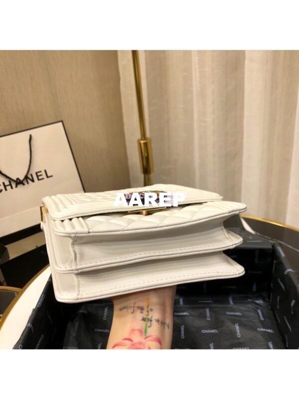 Replica Chanel 19s Cruise Boy North South Bag AS0130 Lambskin White 7