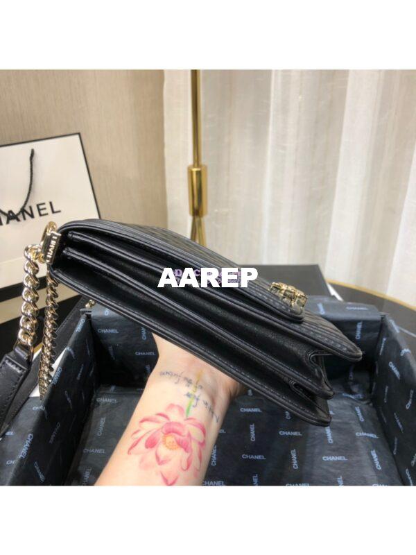 Replica Chanel 19s Cruise Boy North South Bag AS0130 Lambskin Black 4
