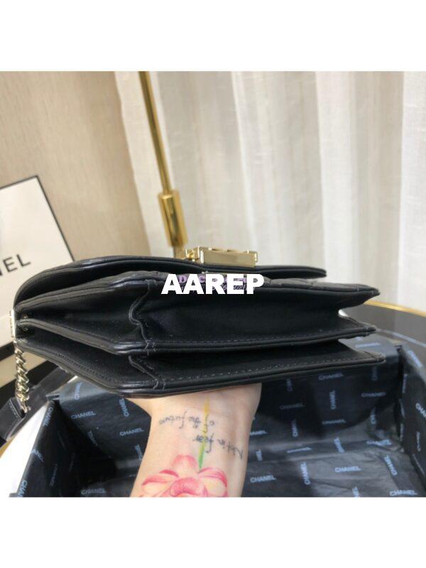 Replica Chanel 19s Cruise Boy North South Bag AS0130 Lambskin Black 5