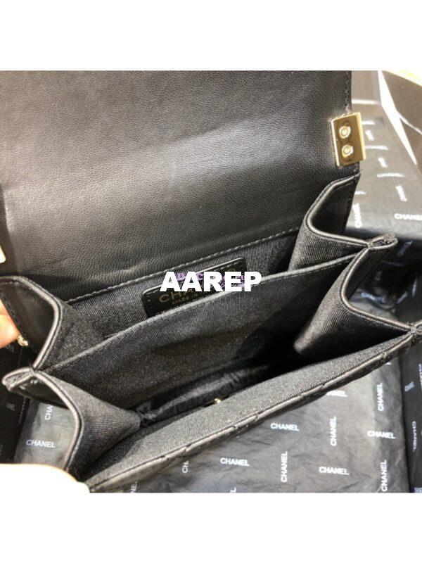 Replica Chanel 19s Cruise Boy North South Bag AS0130 Lambskin Black 7