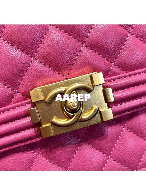 Replica Chanel 19s Cruise Boy North South Bag AS0130 Grained Calfskin Pink 3