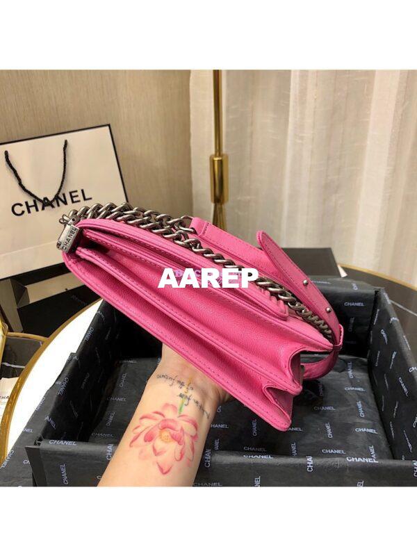 Replica Chanel 19s Cruise Boy North South Bag AS0130 Grained Calfskin Pink 12