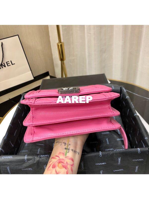 Replica Chanel 19s Cruise Boy North South Bag AS0130 Grained Calfskin Pink 13