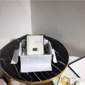 Replica Chanel 19s Cruise Boy North South Bag AS0130 Grained Calfskin White