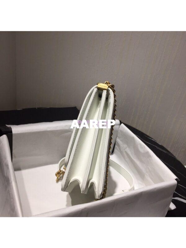 Replica Chanel 19s Cruise Boy North South Bag AS0130 Grained Calfskin White 16