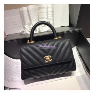Replica Chanel Coco Grained Calfskin V Quilting Flap Bag 92991 Black 2