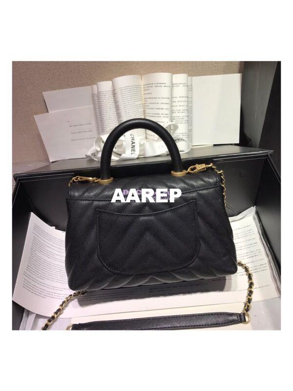 Replica Chanel Coco Grained Calfskin V Quilting Flap Bag 92991 Black 11