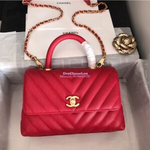 Replica Chanel Coco Grained Calfskin V Quilting Flap Bag 92991 Red 2